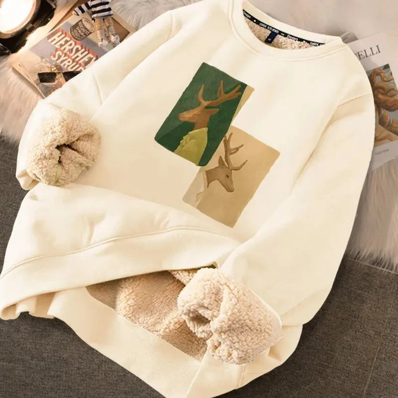 Fashion Thickened Printed Sweater For Women - Bellarte Enchanté Fashion Thickened Printed Sweater For Women